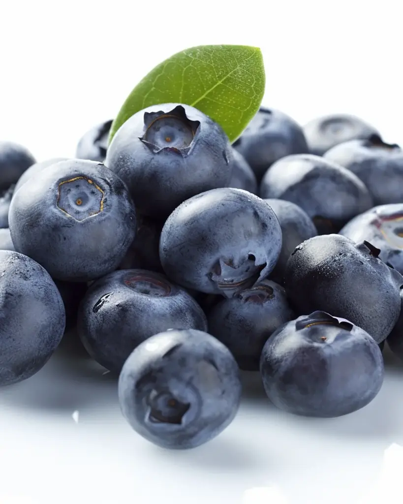 Blueberries piled close