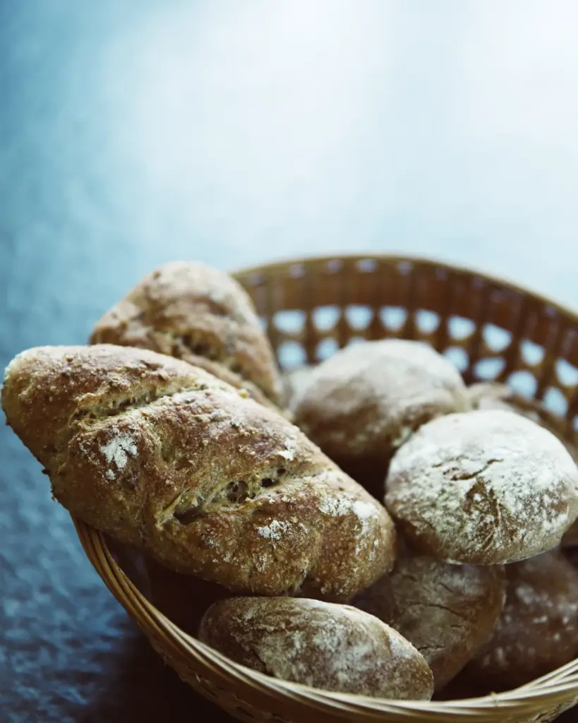Bread rolls in a basket