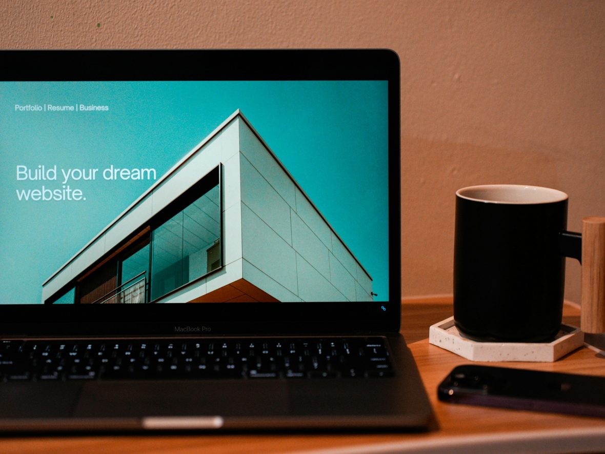 The new Fold Studio website open on a laptop against a warm terracotta wall