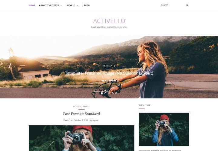 Activello WordPress theme demo home page