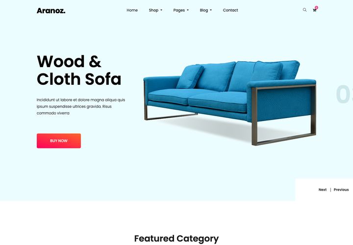 Aranoz WordPress theme demo home page