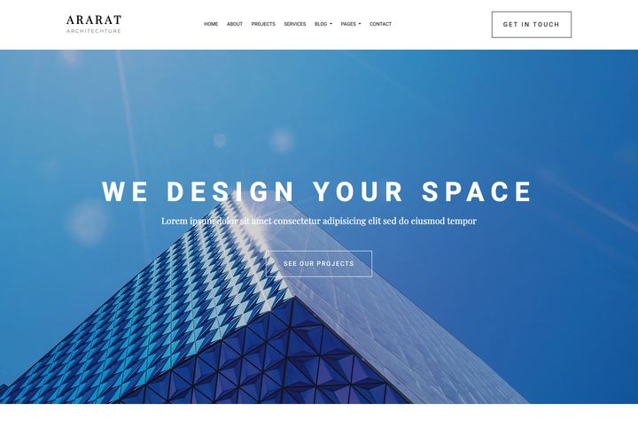 Ararat WordPress theme demo home page