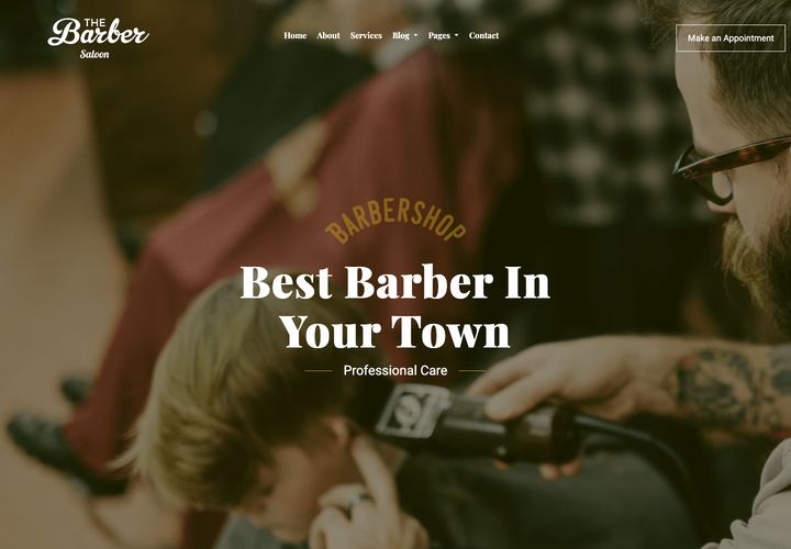 Barber WordPress theme demo home page