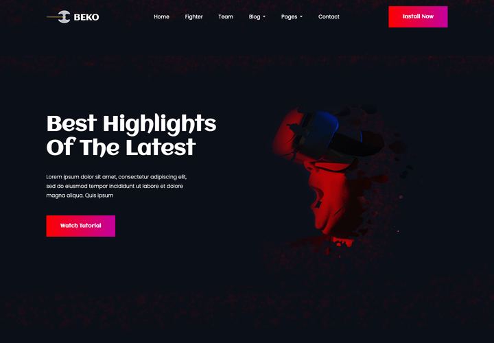 Beko WordPress theme demo home page