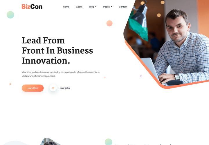 Bizcon WordPress theme demo home page