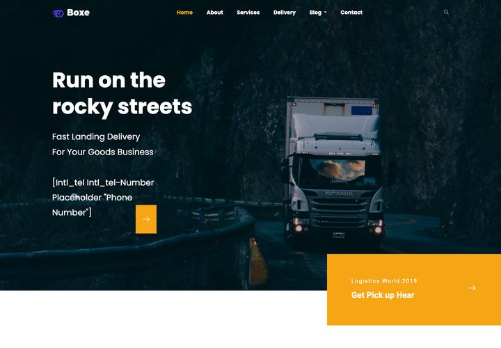 Boxe WordPress theme demo home page