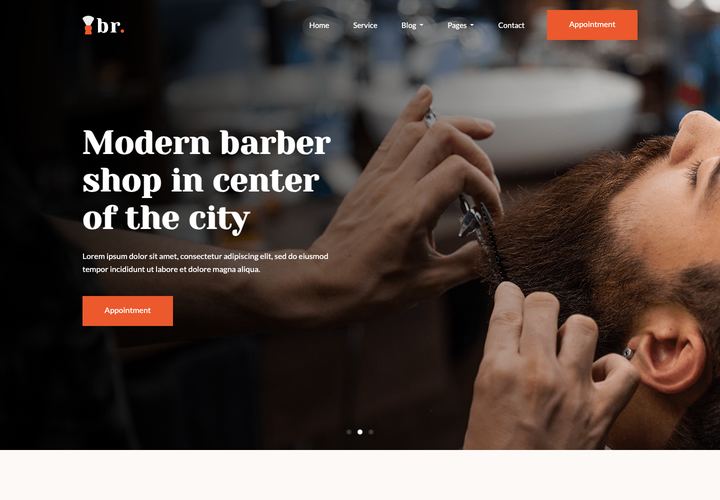 Br Salon WordPress theme demo home page