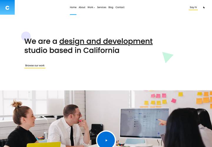 Creative Agency WordPress theme demo home page