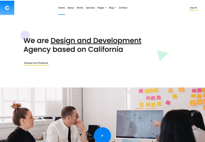 Creative Agency WordPress theme demo home page
