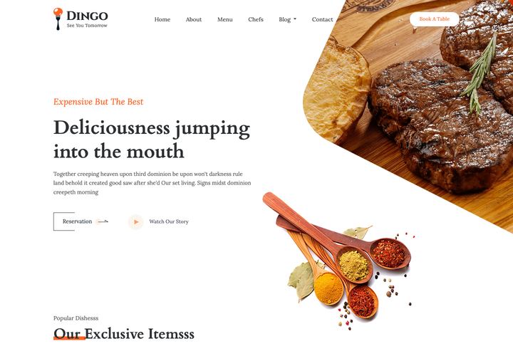 Dingo WordPress theme demo home page
