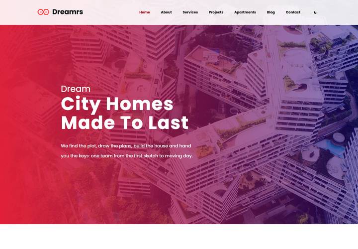 Dreamrs WordPress theme demo home page