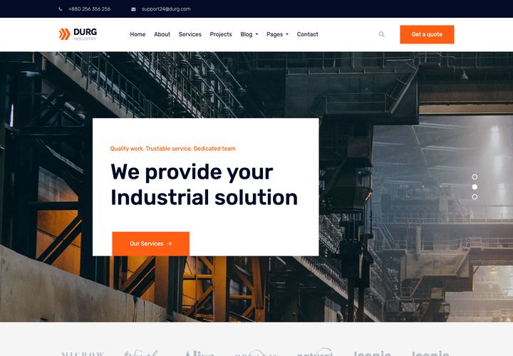 Durg WordPress theme demo home page