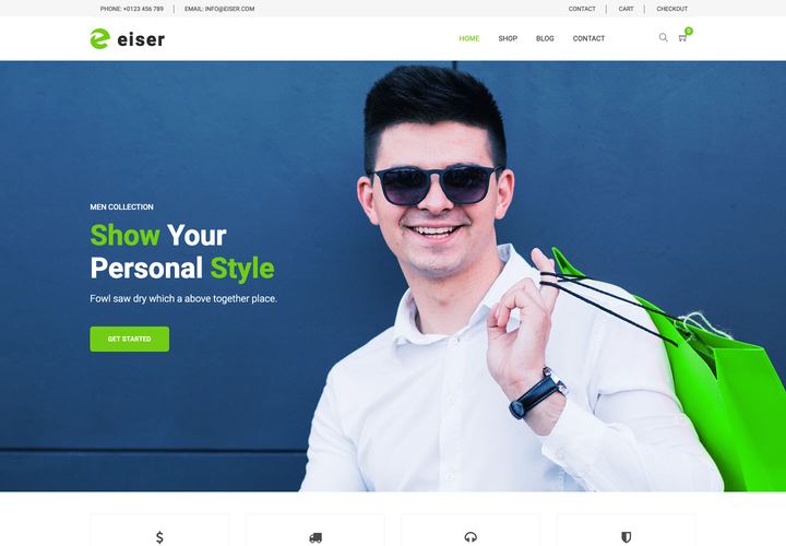 Eiser WordPress theme demo home page