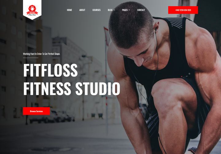 Fitfloss WordPress theme demo home page