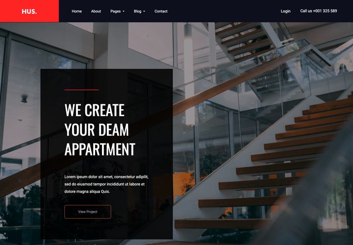Hus WordPress theme demo home page