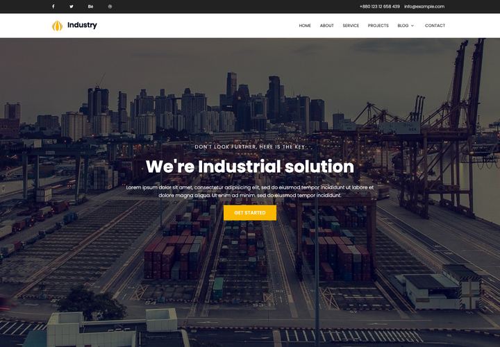 Industry WordPress theme demo home page