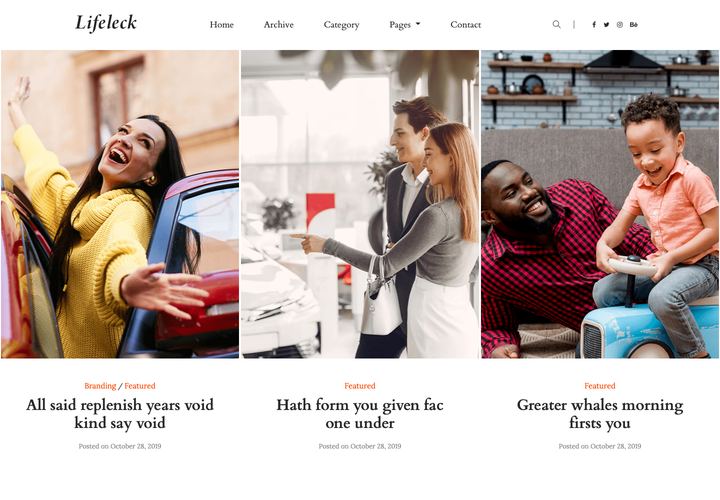 Lifeleck WordPress theme demo home page