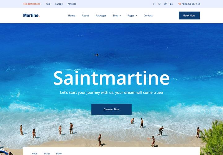Martine WordPress theme demo home page