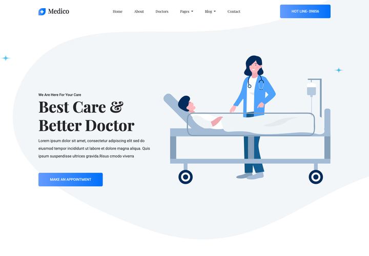 Medico WordPress theme demo home page