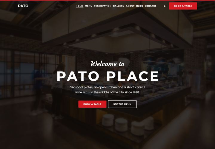 Pato WordPress theme demo home page