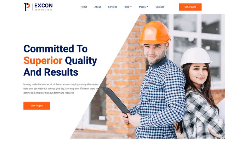 Pexcon WordPress theme demo home page