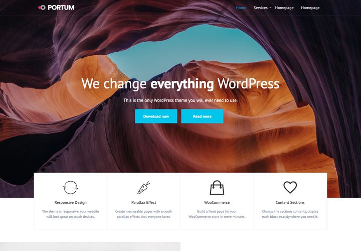 Portum — Business WordPress theme demo home page
