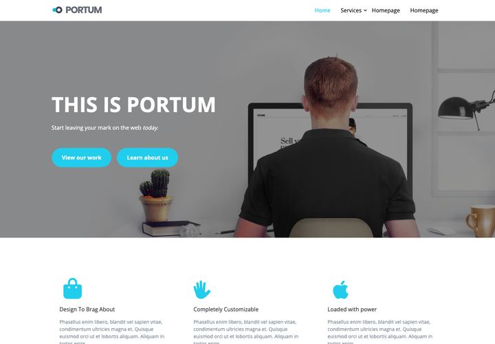 Portum — Classic WordPress theme demo home page