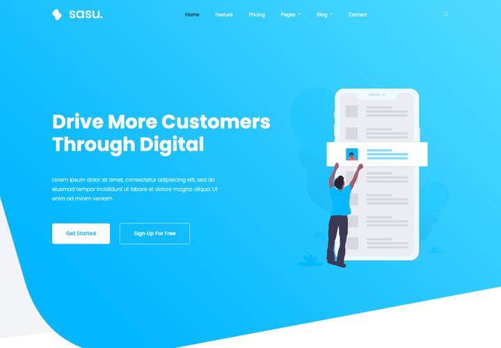 Sasu WordPress theme demo home page