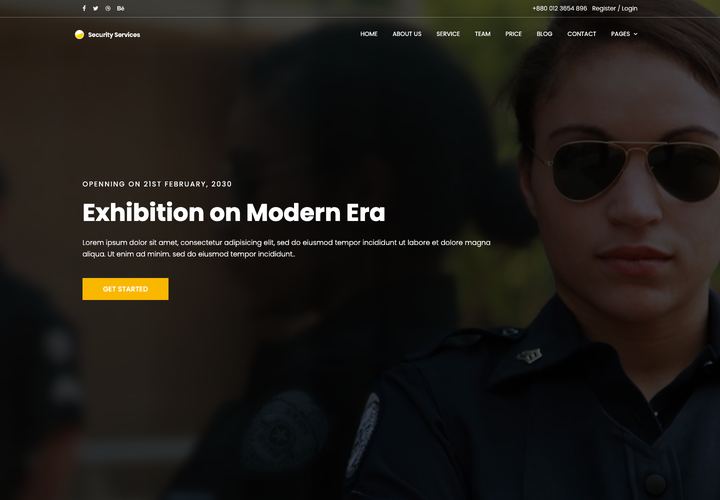 Security WordPress theme demo home page
