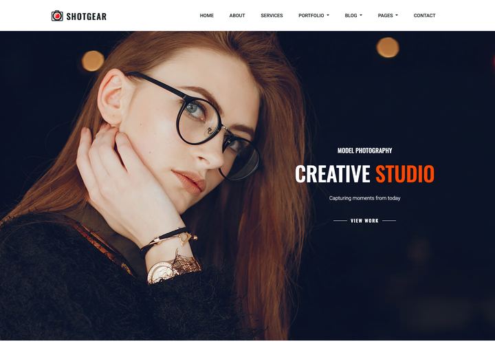 Shotgear WordPress theme demo home page