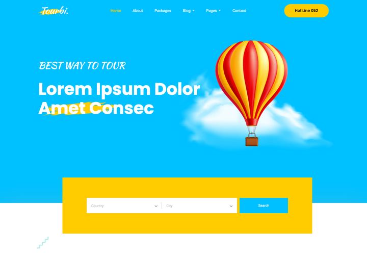 Tourbi WordPress theme demo home page