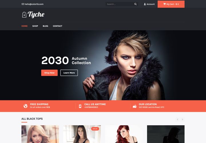 Tyche WordPress theme demo home page