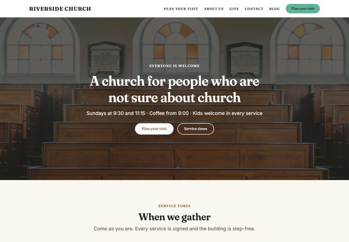 Unapp — Church WordPress theme demo home page