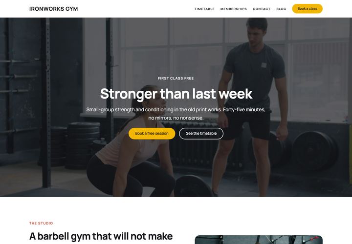 Unapp — Fitness WordPress theme demo home page