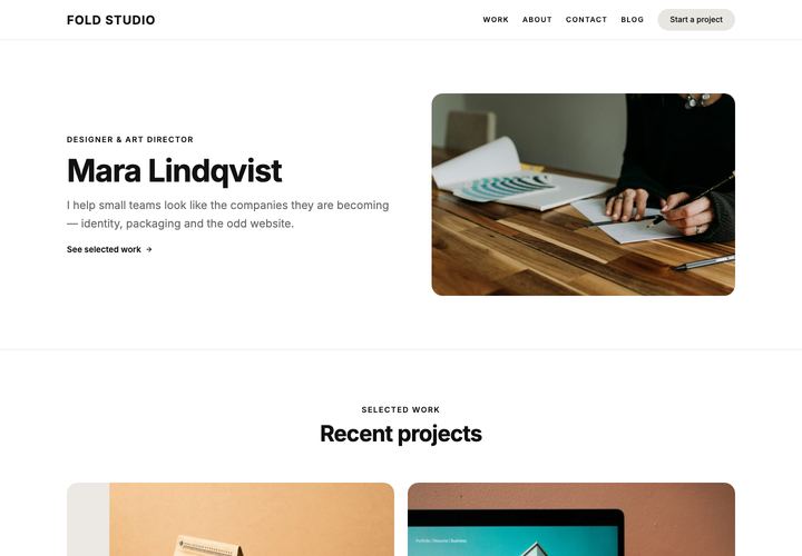 Unapp — Portfolio WordPress theme demo home page